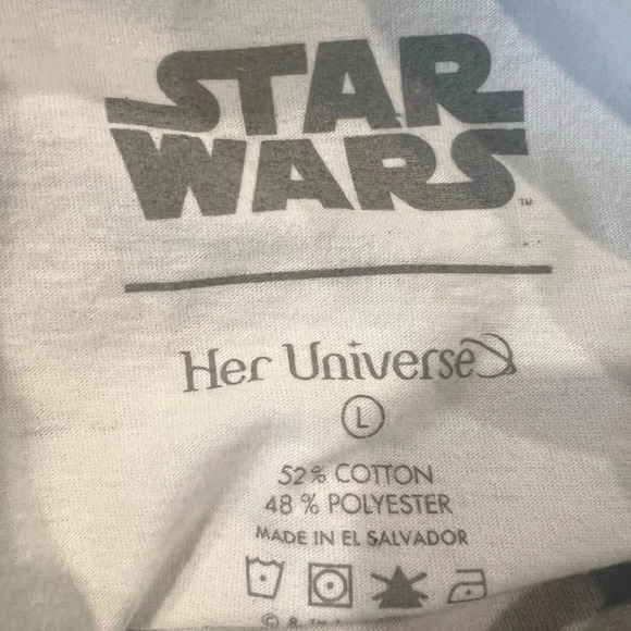 Star Wars Ringer Tee Darth Vader Black & White L Her Universe Hot Topic - Picture 2 of 3